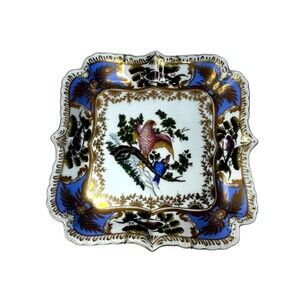 Chelsea House Birds of Paradise Porcelain Decorative Tray Hand-Painted Set of 2